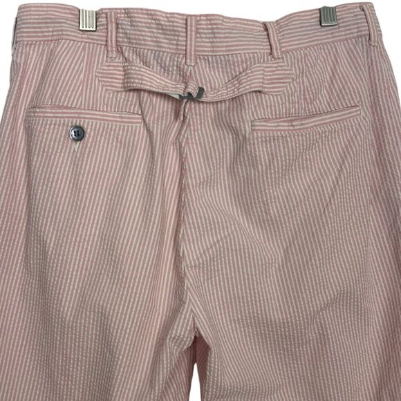 Vintage Ralph Lauren Rugby Seersucker Shorts Mens 32 Mens Pink Stripe Cotton - Picture 9 of 9
